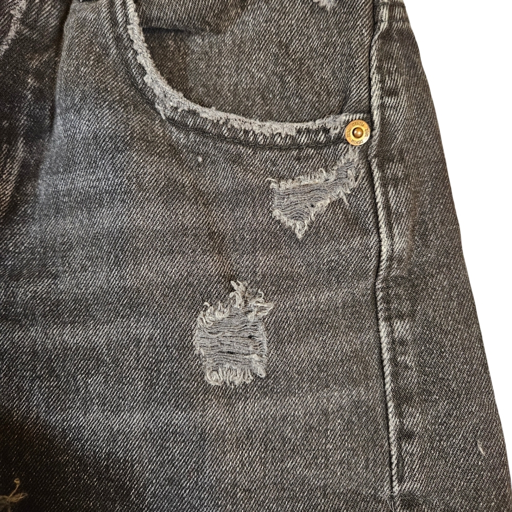 Zara Distressed Jean Cut Off Shorts, Black, US Size 2 - Picture 5 of 11